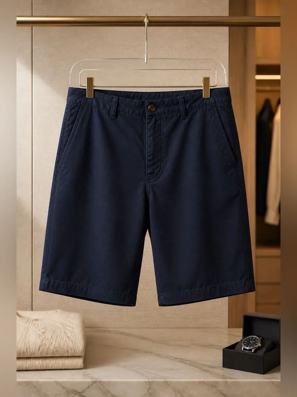 NAUTICA NAVY BLUE CLASSIC FIT DECK SHORTS SIZE 36